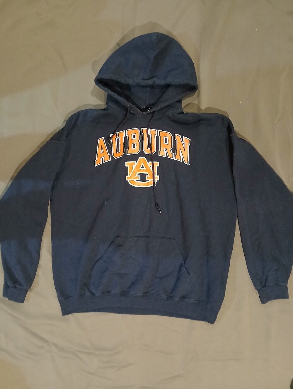 Auburn Navy Pullover Hoodie with Orange Logo